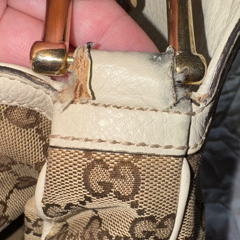 🔴SOLD!!!!🔴Gucci Tan and Cream Hobo Bag - Picture 9 of 12